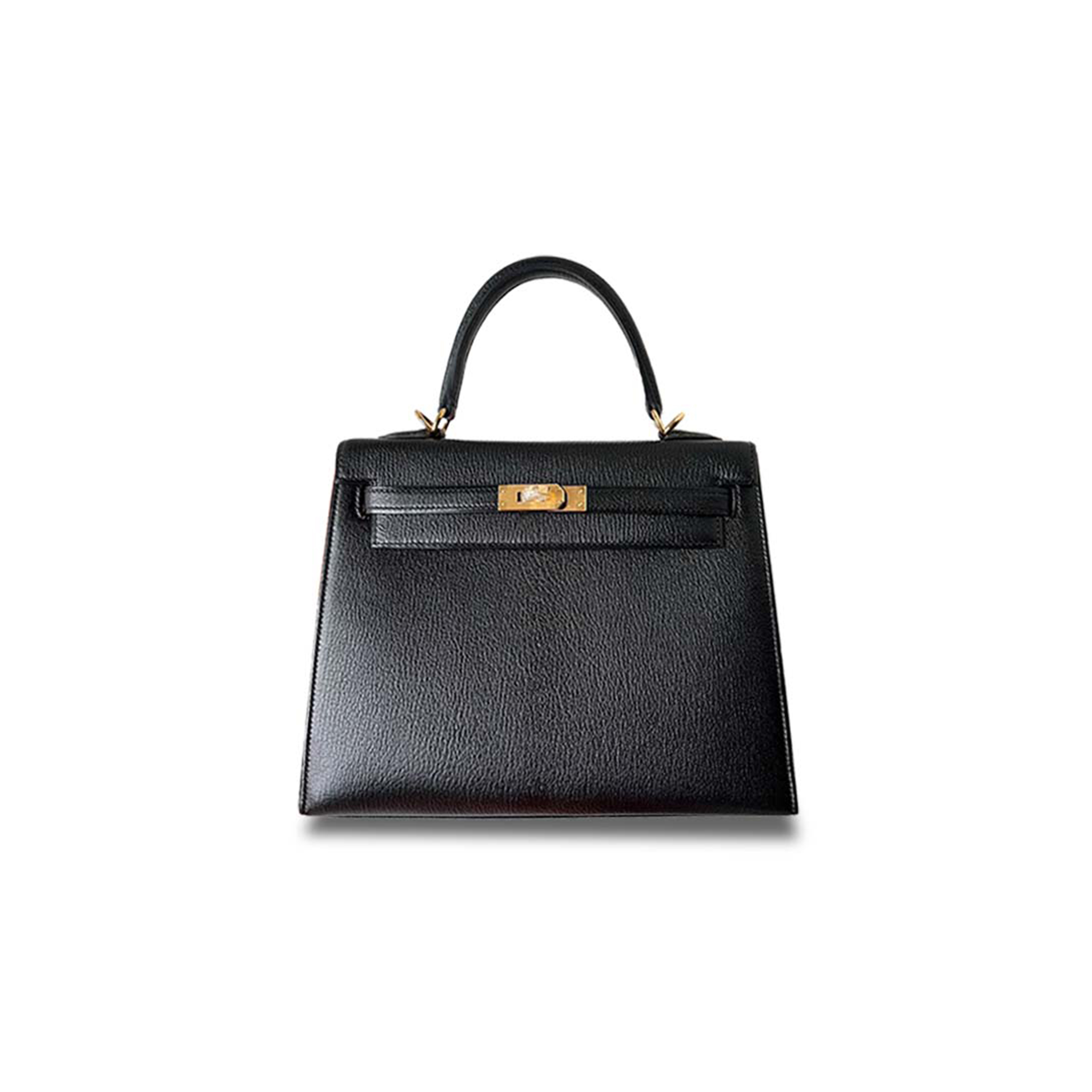 HERMÈS MASTER KELLY 25 CHEVRE NOIR GOLDEN HARDWARE (25*17*7cm)